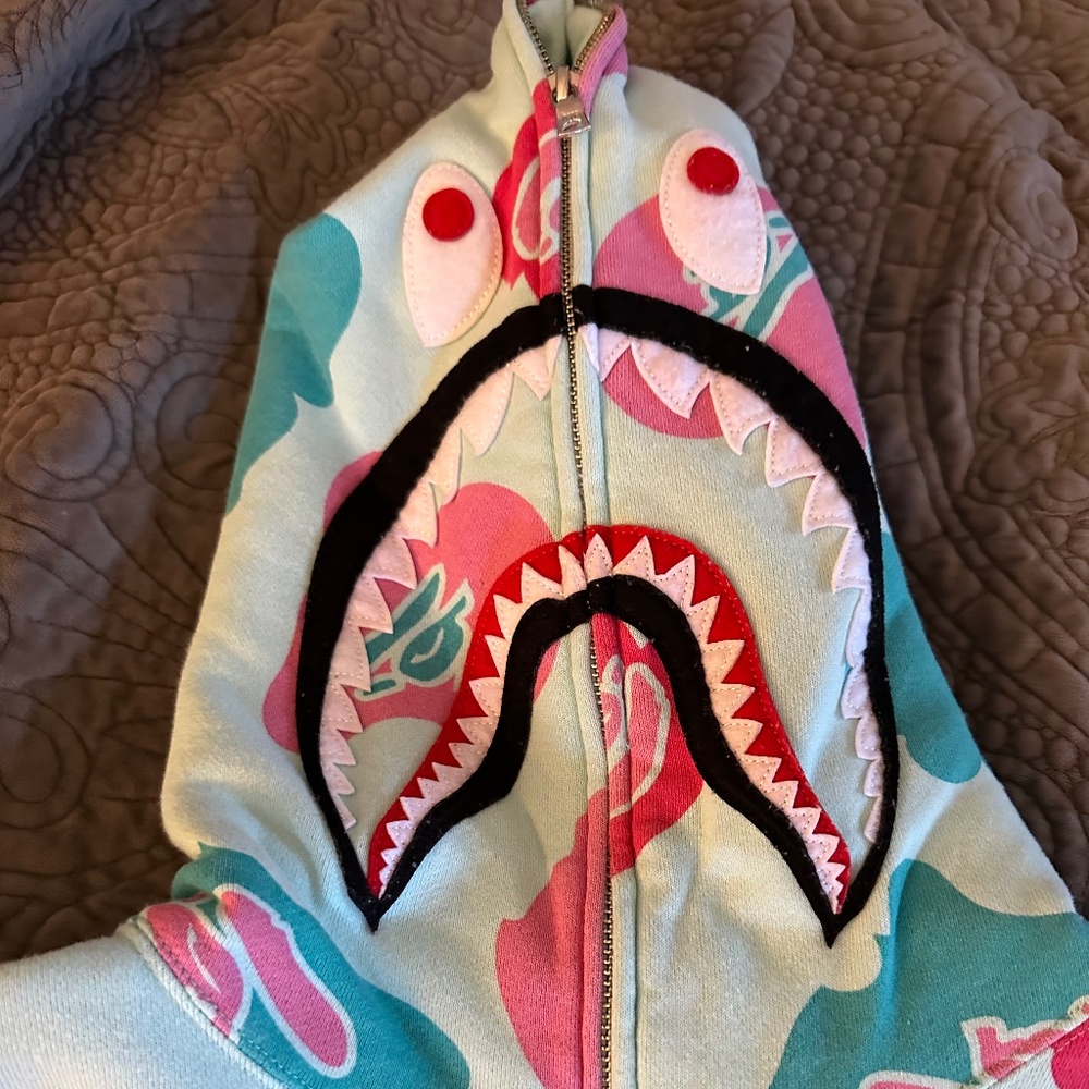 Bape Zip Hoodie Camo Shark